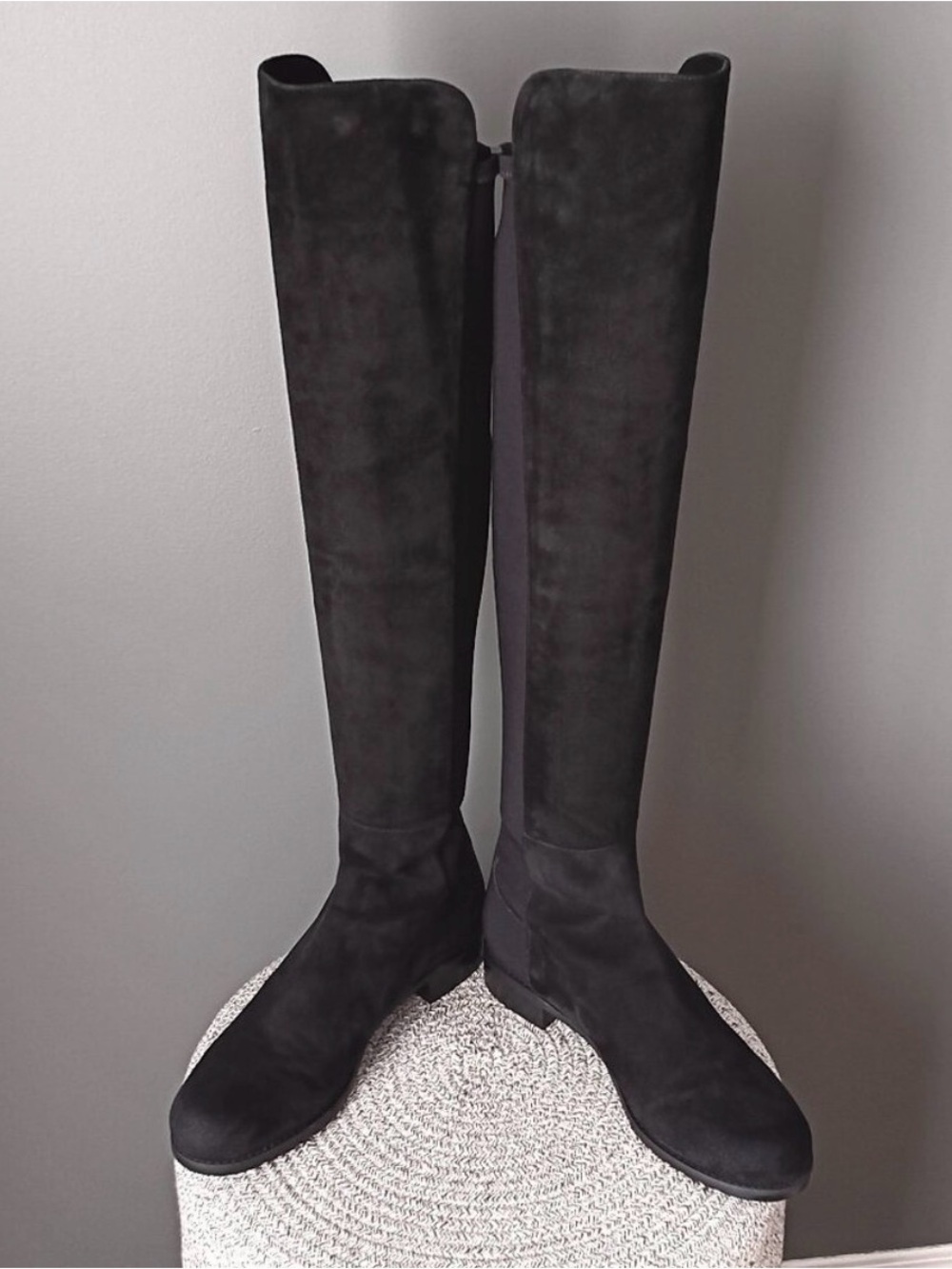 Stuart Weitzman 5050 Boot - Black Suede / Size 9.5 M / Excellent Condition